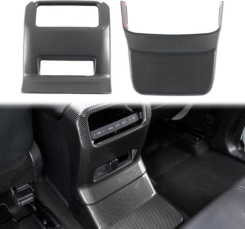 CRMDF Rear Air Vent Outlet Panel Anti Kick Cover for Toyota Land Cruiser 250 1958 Prado LC250 2024 2025 Carbon Fiber Pattern ABS Interior Decoration Accessories - Image 1